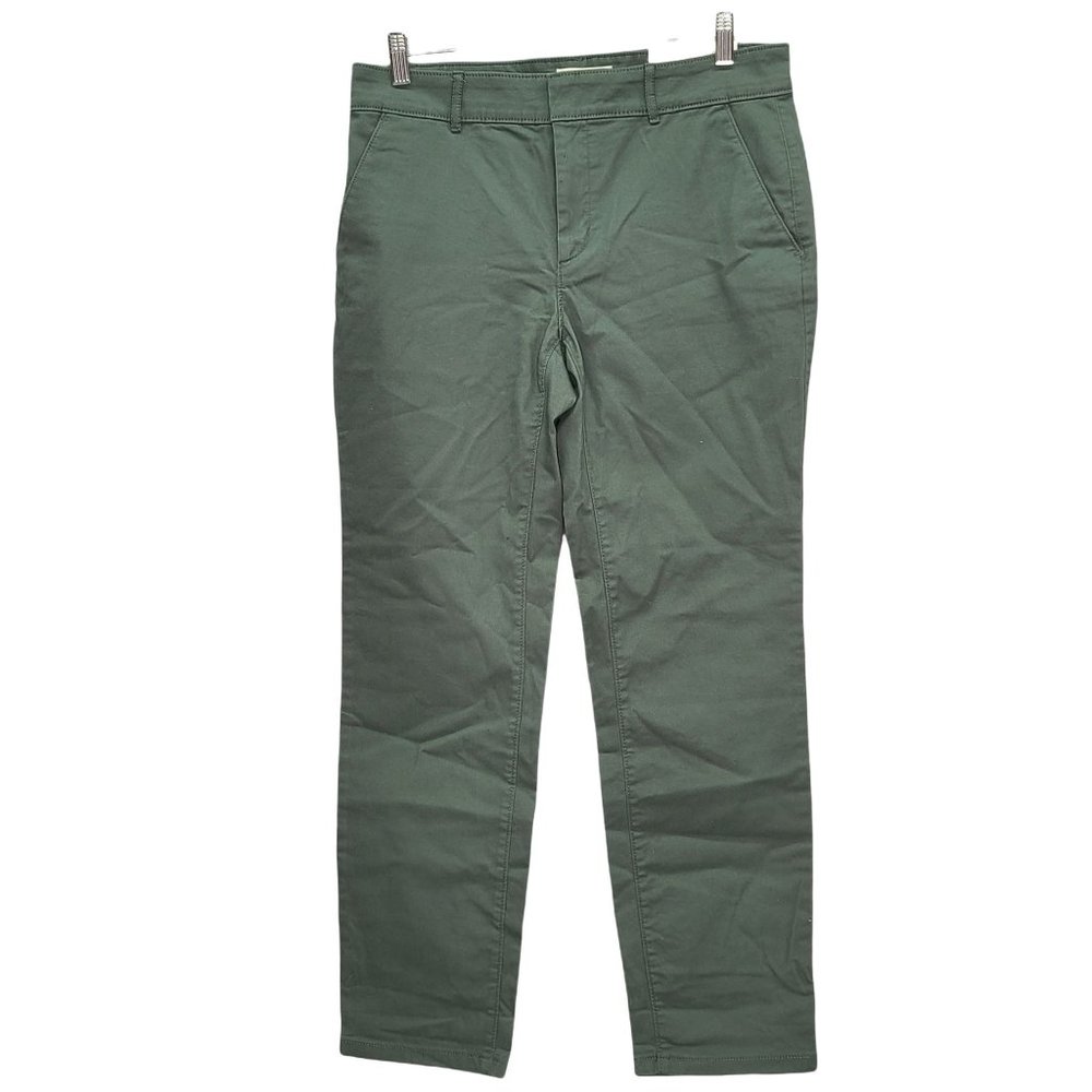 Loft Girlfriend Chino Green Straight Jeans Size 8